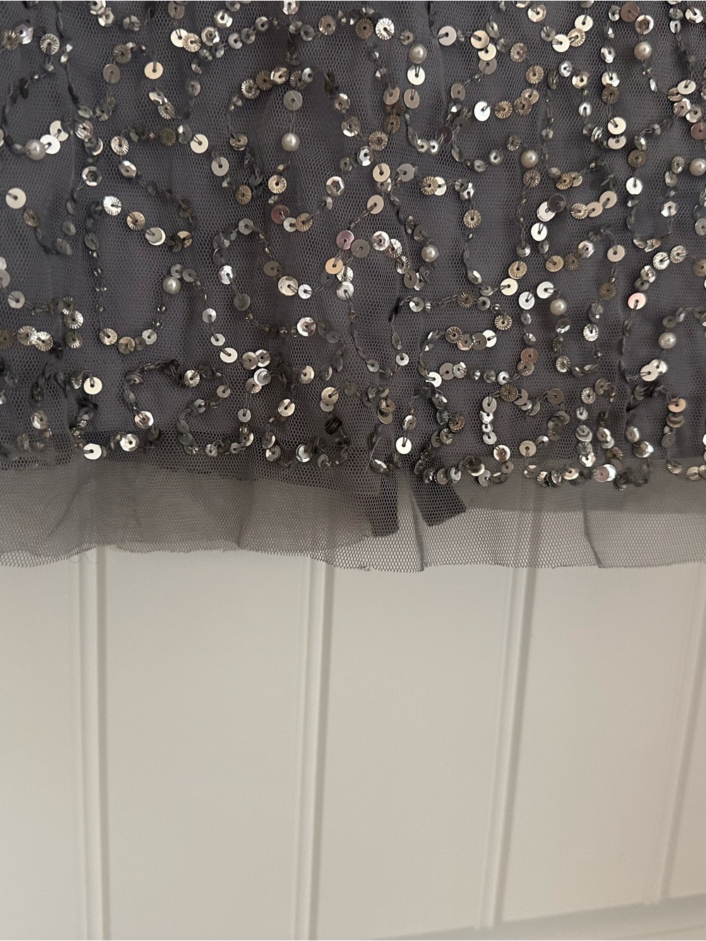 Adrianna Papell Silver Beaded Maxi Gown - Picture 7 of 11